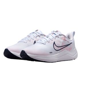 Nike Women's Downshifter 12 Athletic Shoes - White and Pink